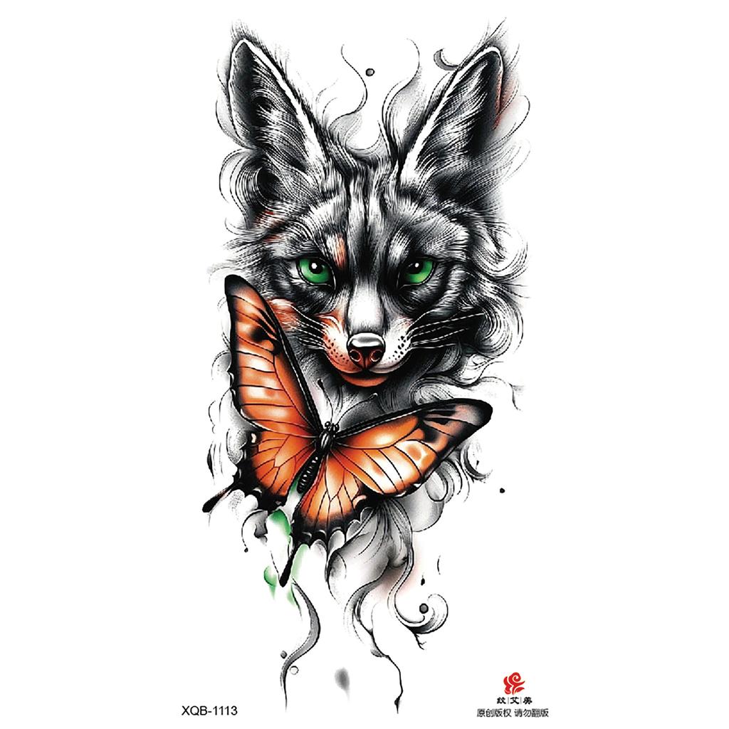 2026 Nuovo Tatuaggio Temporaneo Impermeabile Adesivo Fuoco Foresta Leone Lupo Tigre Flash Tatuaggi Uomo Corona Corpo Braccio Finto Tatuaggio