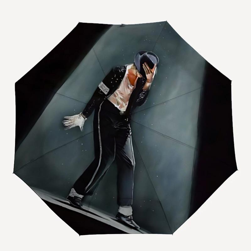 

1pc Michael Jackson Dancing Icon Automatic Folding Umbrella - Compact 8-Rib Design, Durable Plastic & Iron, Daily Use F104005