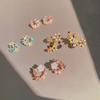 Silver Needle Diamond Flower Pearl Drop Earrings - Light Luxury, Small and Sweet Fresh Style for Women