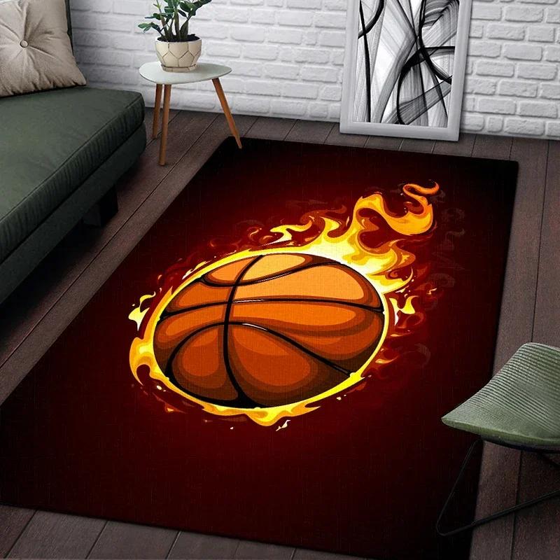 Basketball Printed Carpet Living Room Decor Sofa Table Rug Lounge Mat Kitchen Mats for Floor Anti Slip Chair Cushion Large Rug