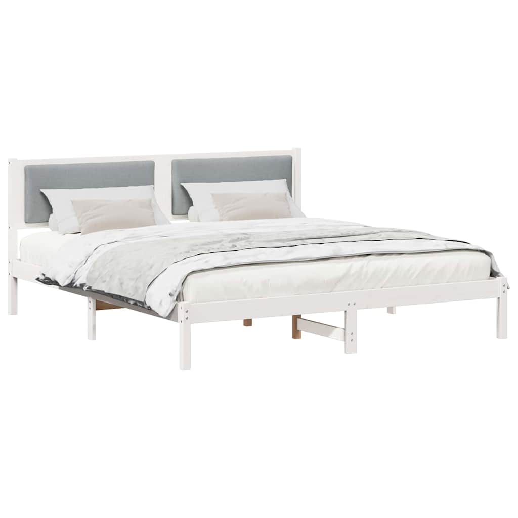 Bed Frame Light Grey 180 x 200 cm Solid Pine Wood