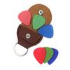 Gitarrenplektrum-Haltertasche PU Einfach Tragbar Multifunktional Gitarrenplektrum-Tasche Schlüsselanhänger Geschenke Braun