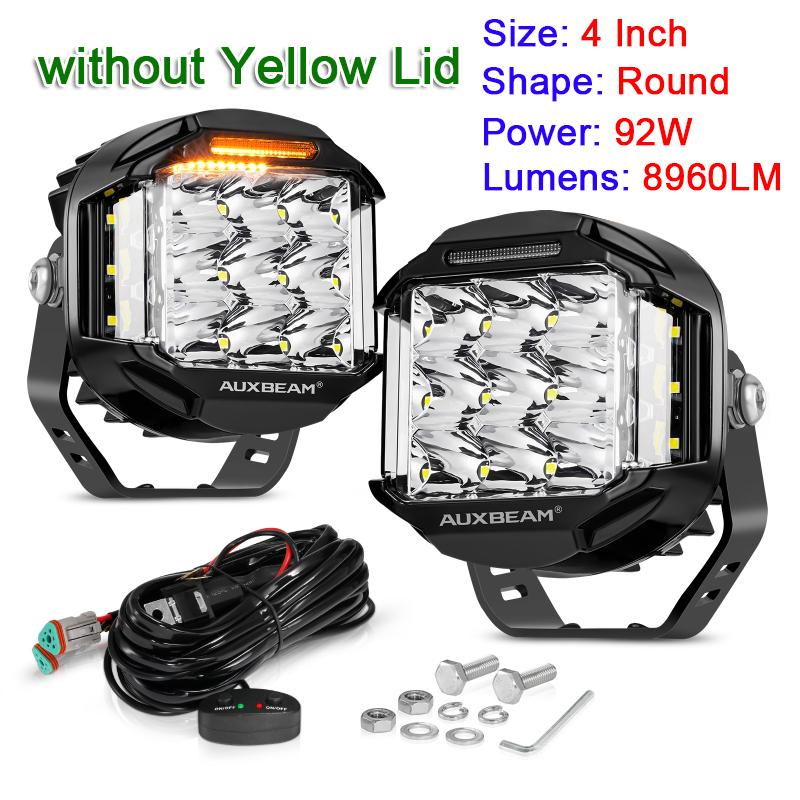 AUXBEAM 4 Inch 5 Inch LED Pod Lights Spot with DRL Work Light with Double-Side Shooter Lights for Truck Pickup ATV UTV SUV