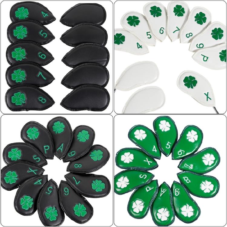 10Pcs Golfs Iron Head Cover Thick PU Leather Golfs Head Cover Replacement Headcover Protective Cover Easy To Use