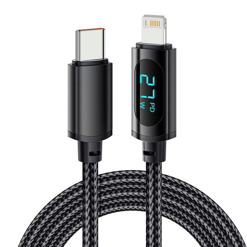 PD100W Type-C To Type-C Fast Charging Cable with Digital Display for Phones and Laptops