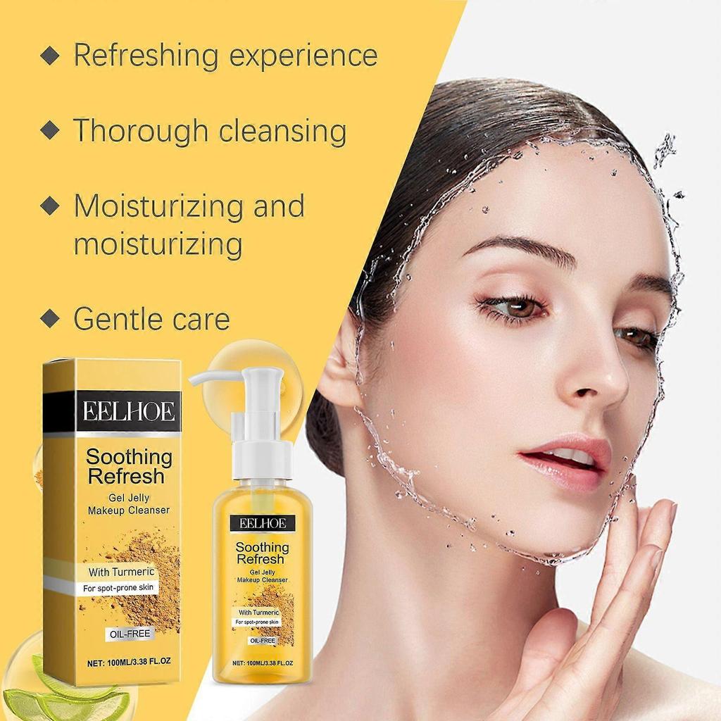 Eelhoe Turmeric Makeup Remover Gel - Gentle Facial Cleansing, Moisturizing, Refreshing Turmeric Makeup Cleansing Balm