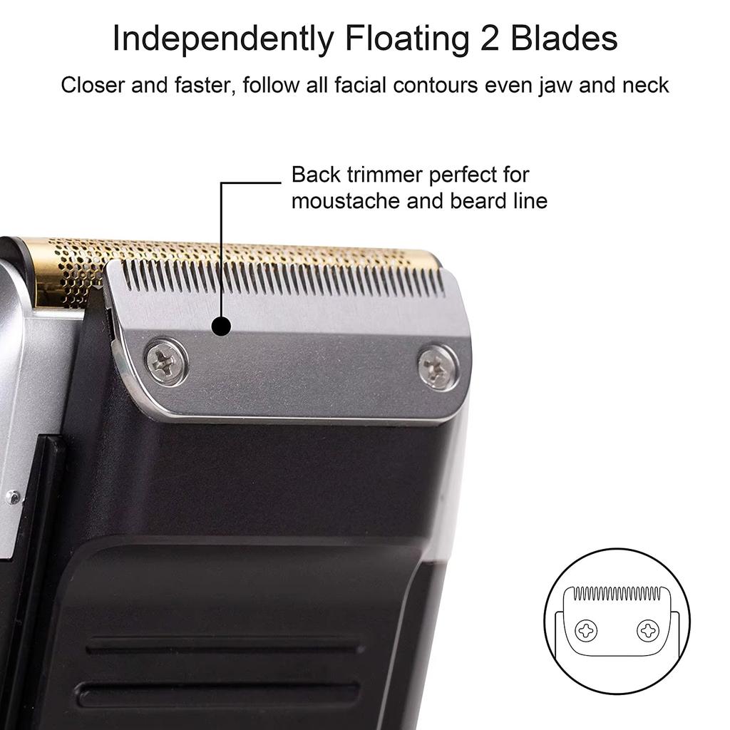 Kemei KM-2026 KM-2027 2 In 1 Rechargeable Electric Shaver LCD Reciprocating Razor For Men USB Charging Beard Trimmer