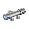 Modern Two-Way Stainless Steel Angel Valve T-adapter Shattaf Faucet Handle Water Stop Toilet Bidet Double Handle Bathroom