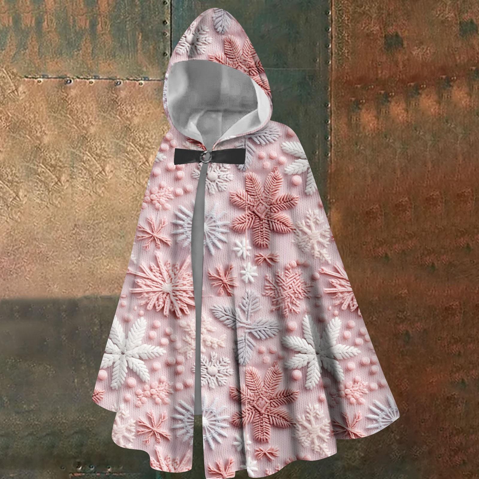 

Рождественский принт - унисекс ретро вертикальная накидка длинная накидка с капюшоном One Size