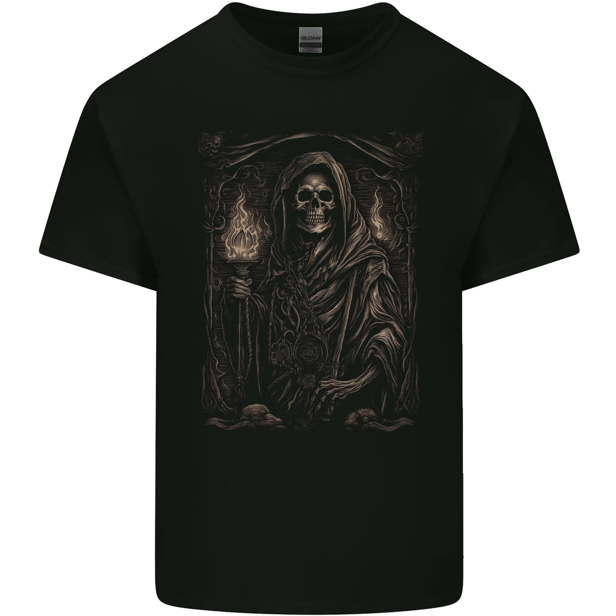Gothic Grim Reaper Goth Heavy Metal Skull 10 Unisexs Light Cotton TShirt S