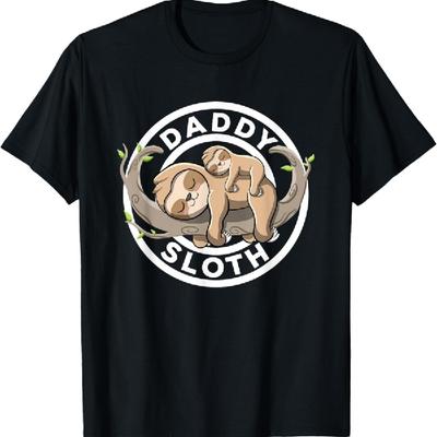 Daddy Sloth Dad Sloth Family Matching Sloth Lover Cute Sloth T-Shirt