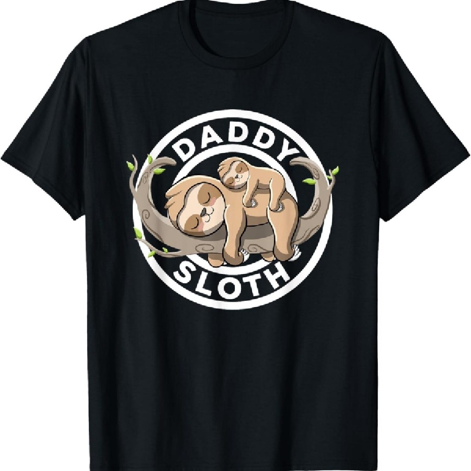 

Daddy Sloth Dad Sloth Family Matching Sloth Lover Cute Sloth T-Shirt S