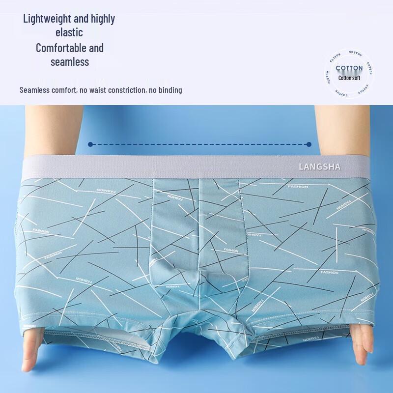 LangSha Men's Antibacterial Cotton Boxer Briefs