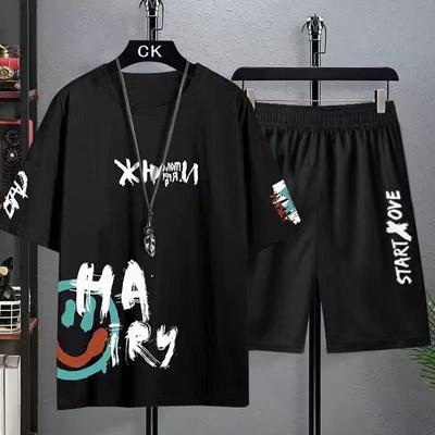 Men's T-shirt Sets Fashion Casual Tee Beach Shorts  Suit for Men Summer Harajuku Male Streetwear Sports and Leisure Tops Clothes