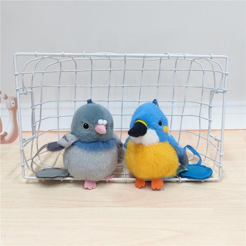1 Piece Fluffy Pretty Parrot Pigeon Funny Toy Pendant Delicate Cute Mini Magnetic Station Shoulder Pet Bird Plush Toys For Kids