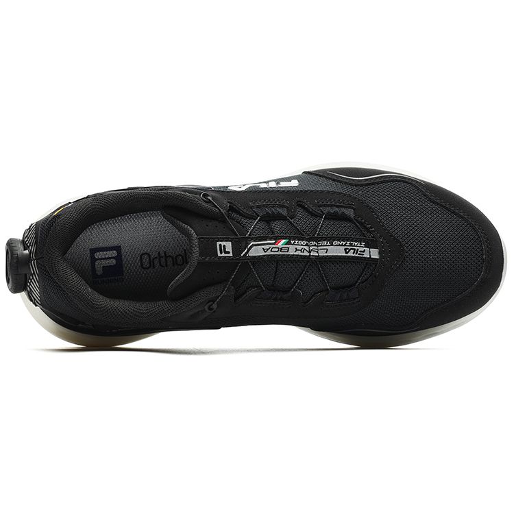 Fila Lynx Boa Street Style Fabric Synthetic Leather TPU Low Top Running Shoes Women Sneaker Black White A12W241223FSL