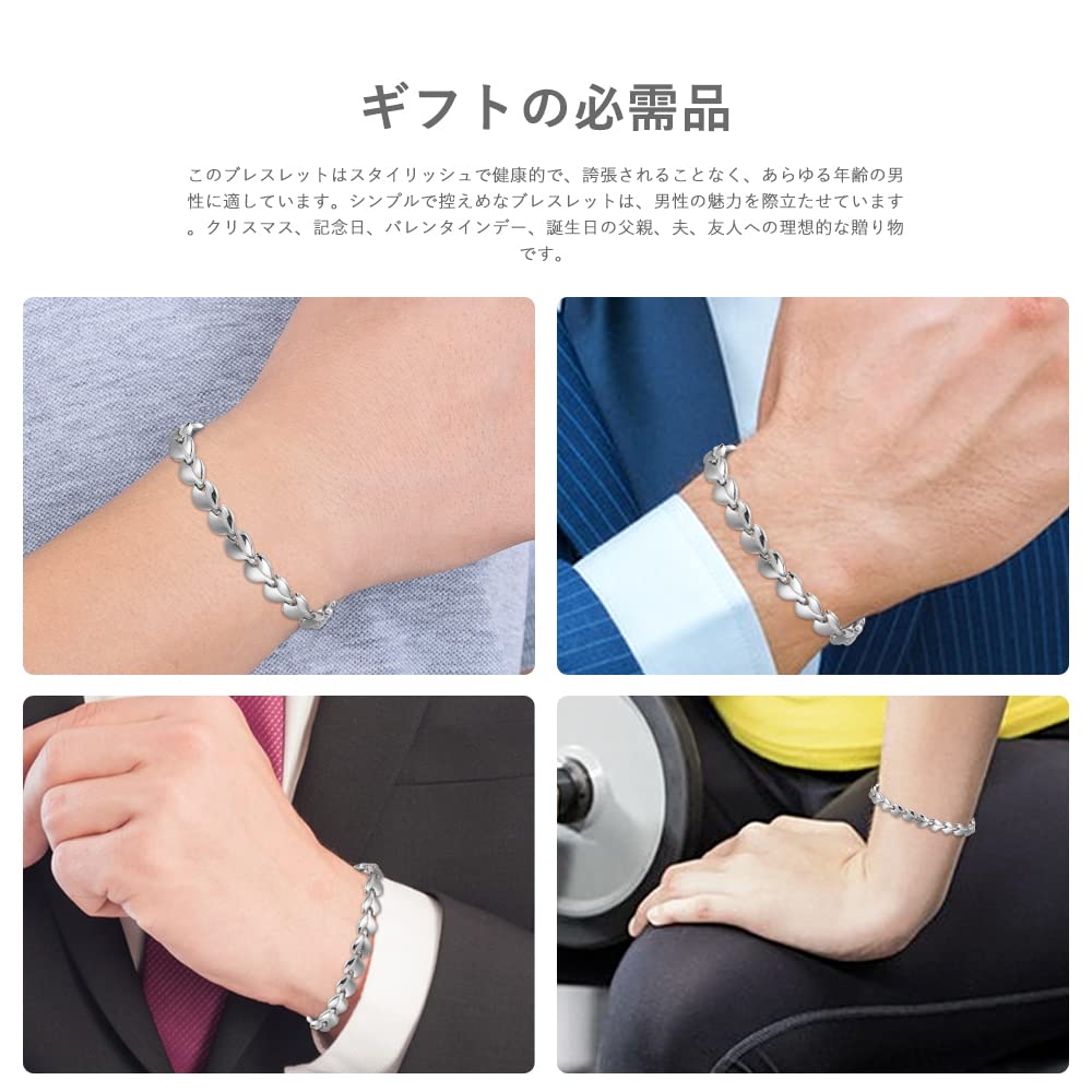 Germanium Bracelet Titanium Stainless Steel Bracelet for Women Stainless Steel Heart Shaped Design Lightweight Accessory Hypoallergenic Stylish
