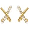 Gentle Temperament Cross Design Pearl Stud Earrings New Trendy Foreign Style Earrings