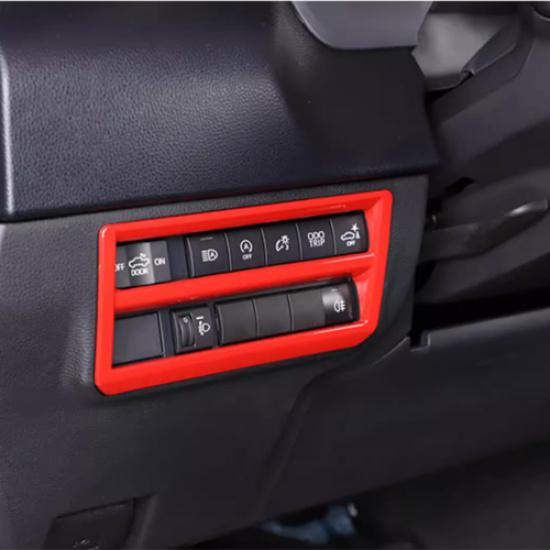 For Toyota Sequoia  2024 2025 Car Headlight Switch Frame Trim 1pcs Red