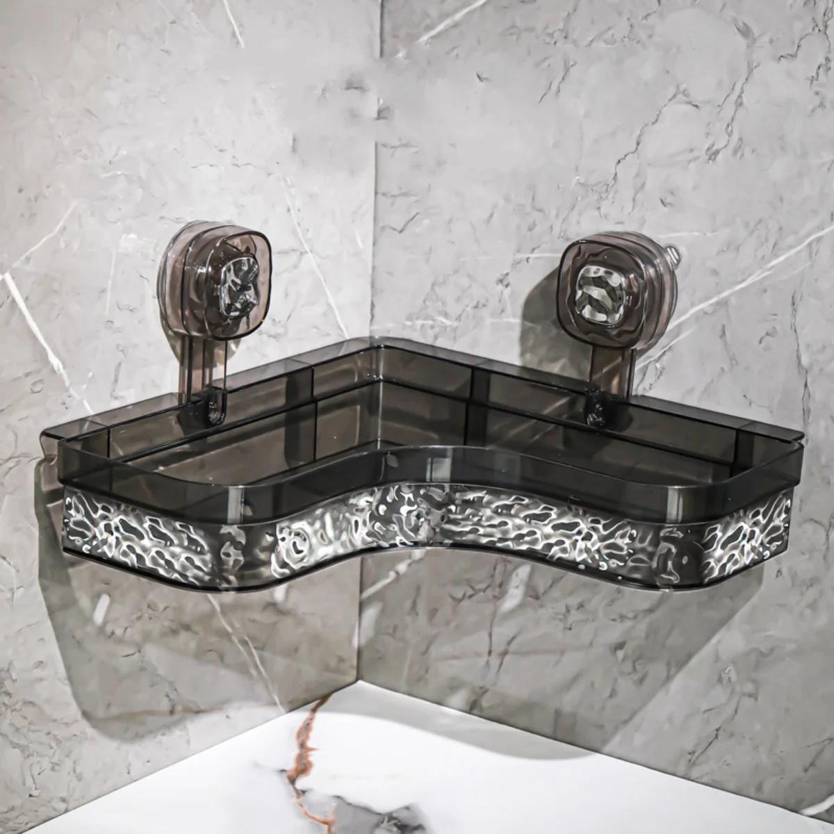 

Полка для ванной комнаты Пластиковая полка для шампуня Угловая полка Полка для хранения косметики Присоски-бабочки Установка аксессуаров для ванной комнаты