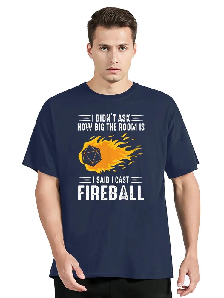 Ich Wirke Feuerball Streetwear Lustige Schwarze Kleidung Herren Baumwolle T-Shirt Oberteile T-Shirts Dnd Drachen Würfel Rpg Tabletop T-Shirt