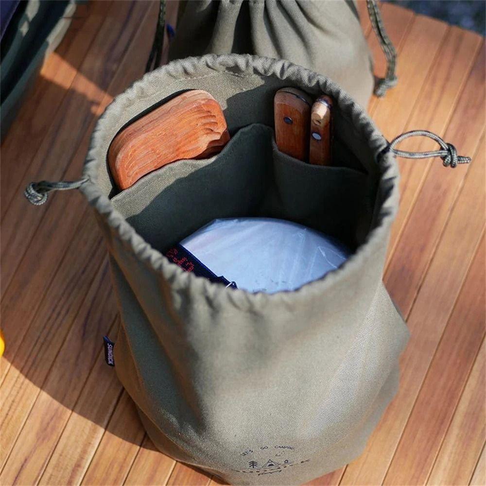 Canvas Outdoor Taschentuchbox Langlebig Leicht Zugbeutel Reißverschluss Große Kapazität Taschentuch Aufbewahrungsbox Campingzubehör