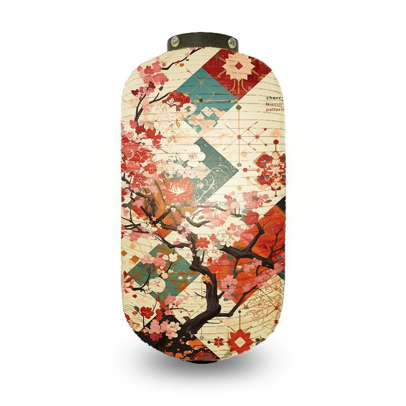 

25x50cm Japanese Lantern Outdoor Cherry Blossom Tree Landscape Series Tearoom Izakaya Restaurant Decor New Year Hangings Lantern 20x35cm