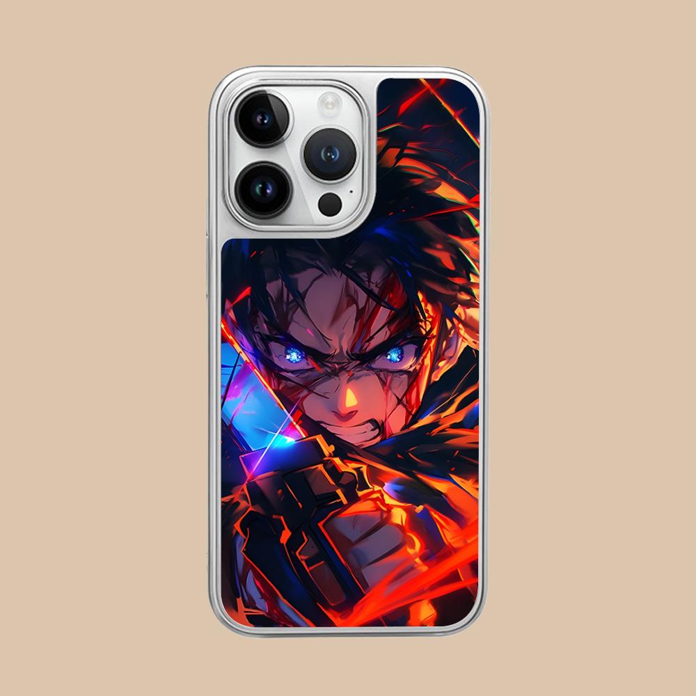 AOT Eren Yeager Silver Plating Mobile Phone Case for iPhone 17 16 15 14 13 12 11 Air Pro Max Plus Colorful Cover