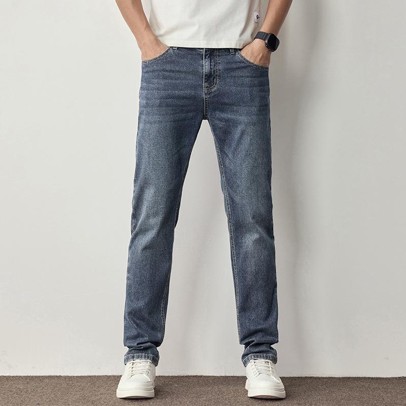 Primăvară și Vară Nou Jeans și Pantaloni pentru Bărbați din Bumbac Pur Slim Drepți Elastici Bărbați
