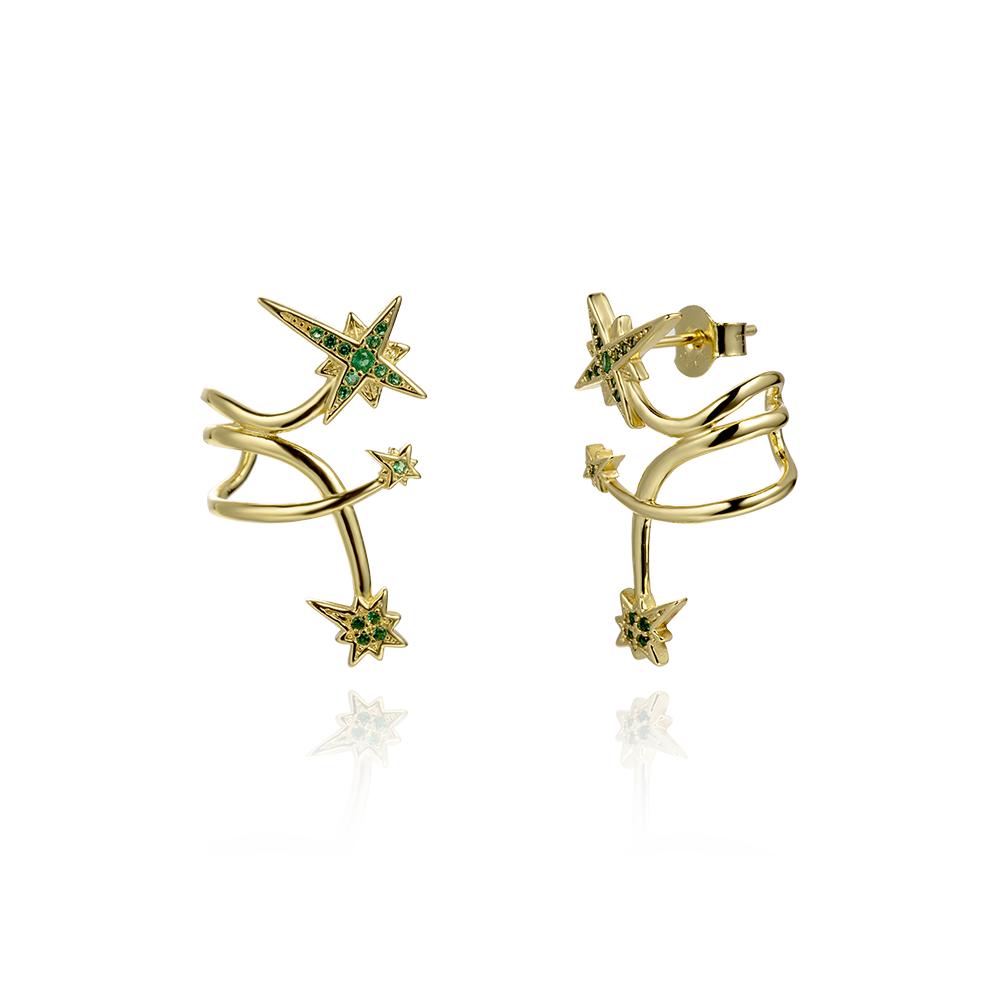 

ANDYWEN 925 пробы серебро золото зеленый CZ циркон круглые серьги тройной круг линия 2023 женские роскошные ювелирные изделия M