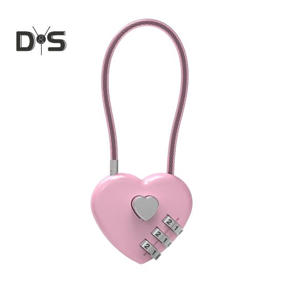 

Кодовый замок с 3-значным кодом в форме сердца, компактный дизайн, портативный многоцелевой, сбрасываемый, водонепроницаемый навесной замок для улицы
