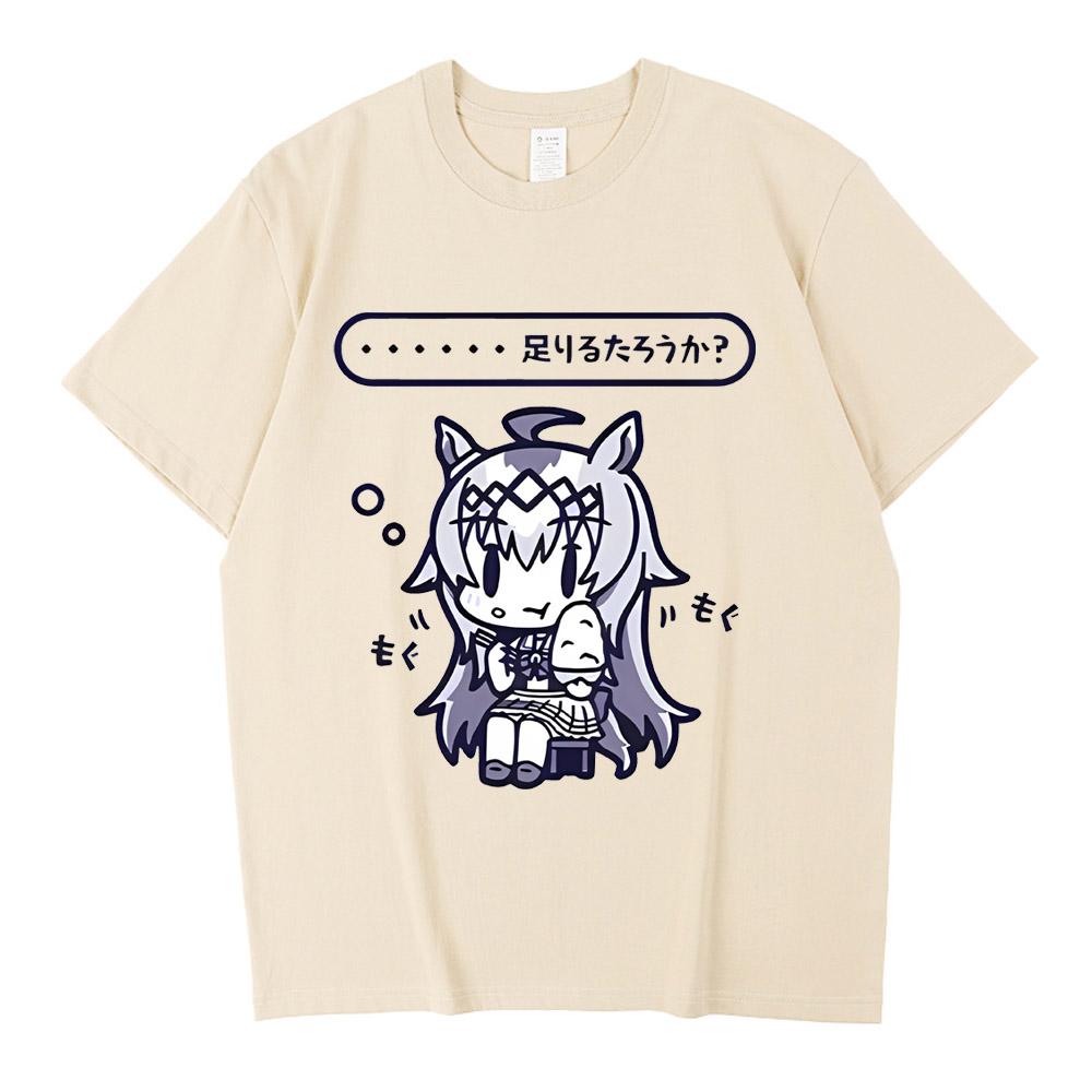 

Японская игра Umamusume Футболки Аниме Мужские Женские Хлопковая Футболка Высокого Качества С Коротким Рукавом 100% Хлопок Футболка Топы S