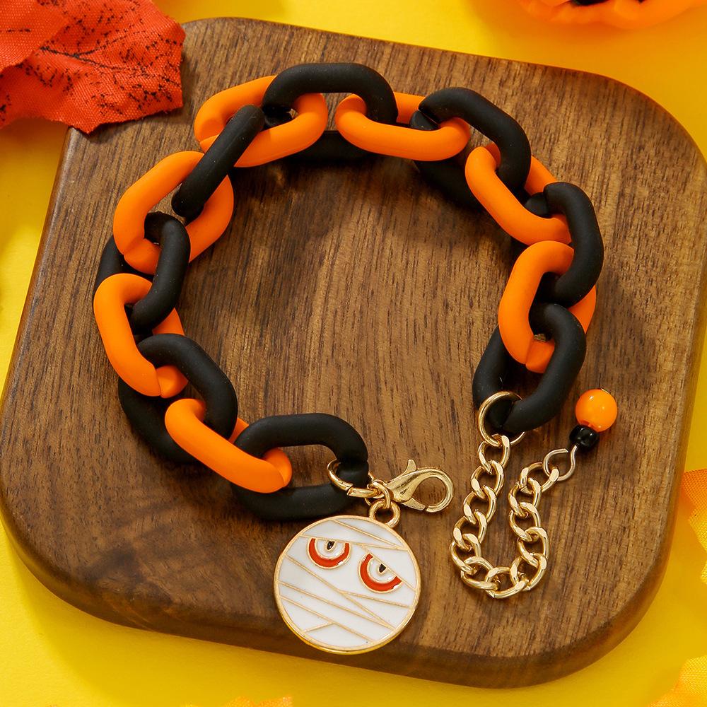 Hot Sale Acrylic Bracelet Set Halloween Bracelet Cartoon Ghost Pumpkin Jewelry Horror Dress Up Ornament