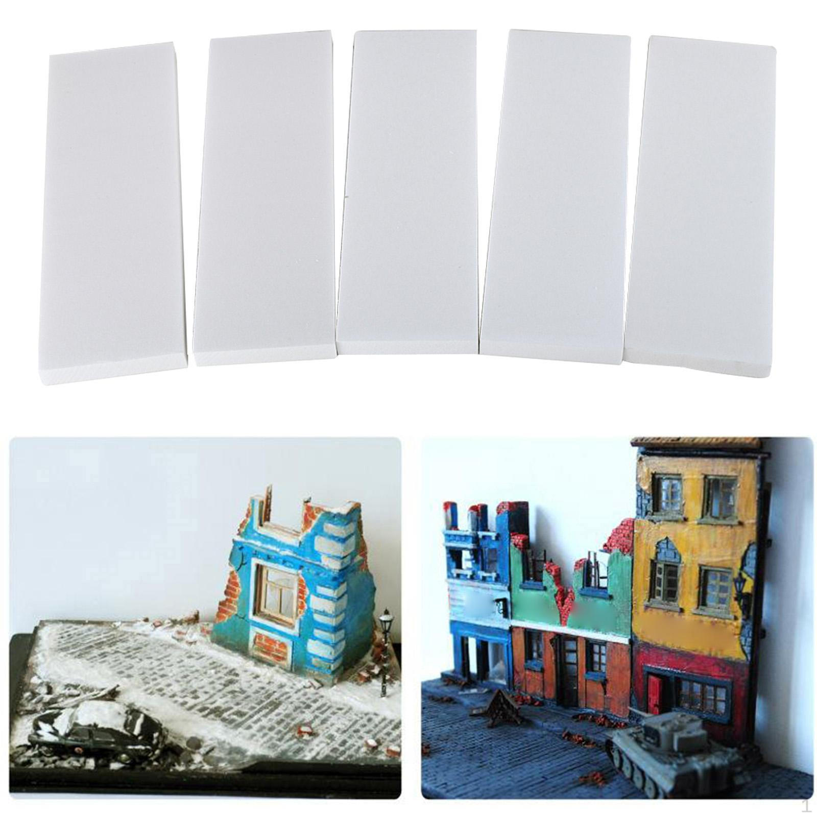 

5 Foam Board Base for Diorama Projects, Rectangle Blocks Miniature Garden 295x100x40mm