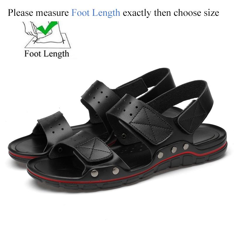 Summer Men Leather Casual Sandals Plus Size 50 Outdoor Black Walking Soft Luxury Shoes Sandalias Hombre New Fashion 2026