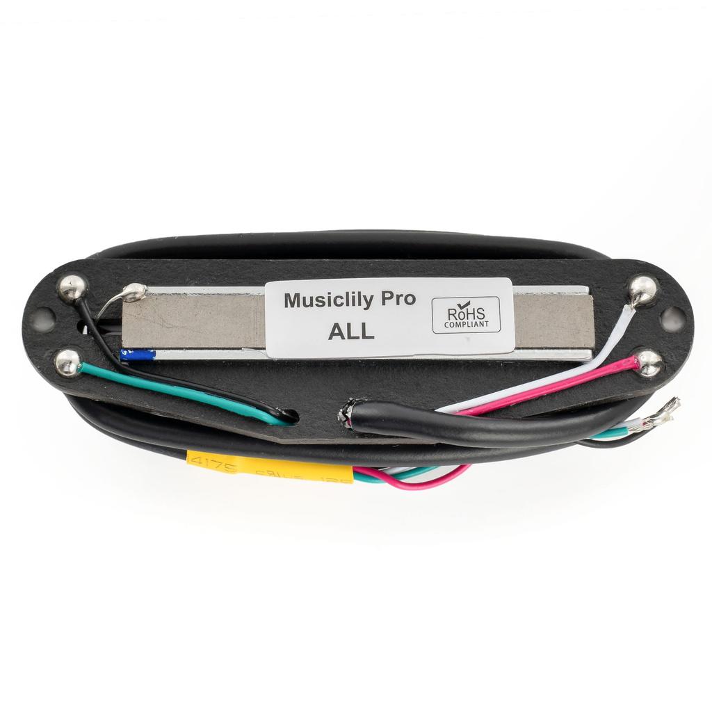 Musiclily Pro Alnico 5 Humbucker Super Distortion for Stratocaster Electric White Chrome Rails ST-DPHA Single-Size Pickup, 13.2K, Guitars, Body,