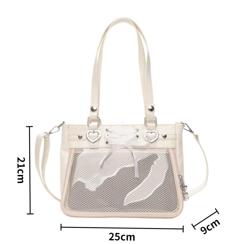 Spicy Girl Cool Ita Bag Large Capacity Transparent Pain Layer Crossbody Bag Love Chain Ulzzang Shoulder Bag Handbag