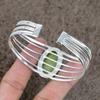 Swiss Green Opal Gemstone 925 Sterling Silver Cuff Bangle Adjustable KKG-218