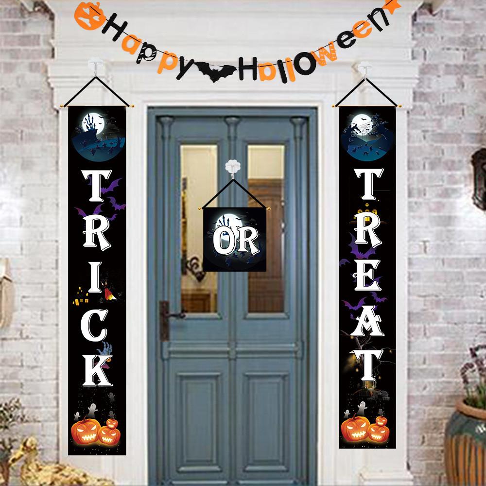 Party Halloween Creative Decoration Flags Featuring Colorful Fabric And Themes Spooky