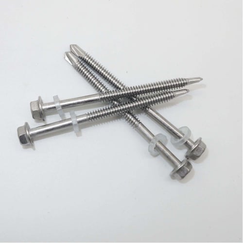 Hex Head Stainless Steel Screws, Self-Drilling Screws, Self-Tapping Screws (5 x 75mm, 50 pieces)