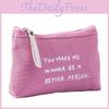 Practical Canvas Alphabet Cosmetic Bag Zipper Hand Clutch Modern Simple Wind Coin Phone Case