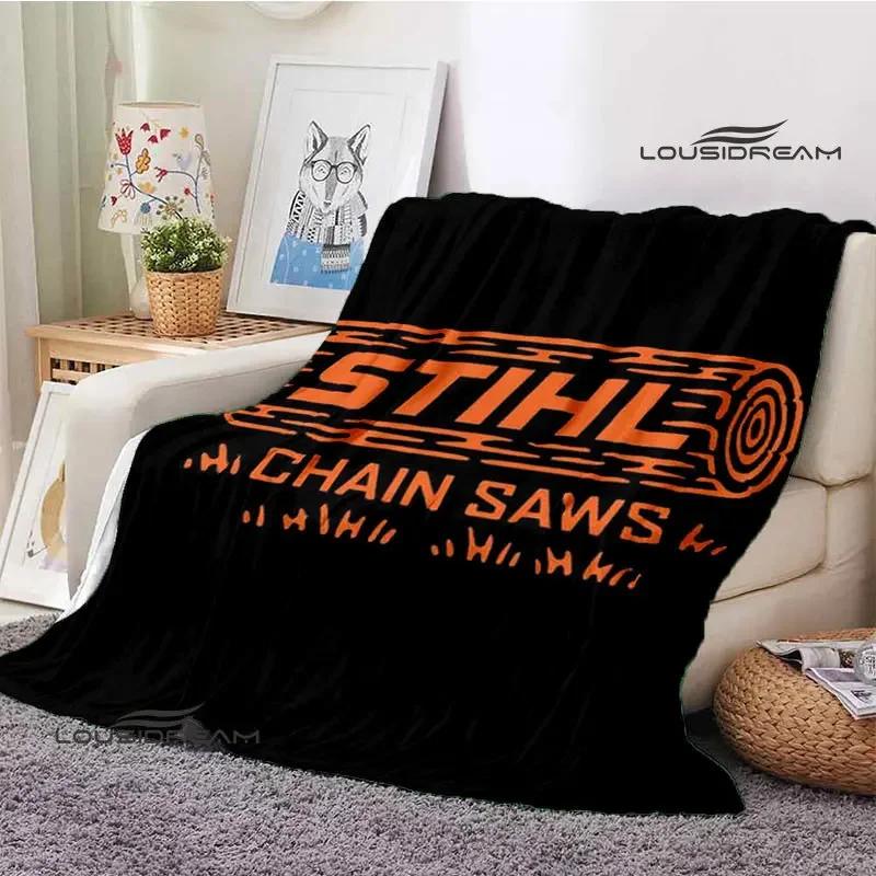 

Stihl logo printed blanket Flange Warm blanket picnic blanket Soft and comfortable blanket throw blanket birthday gift 30x40in