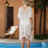 Latest Summer Beach Skirt For Women Solid Color Sexy Knitted Beach Bikini Swimsuit Blouse Sun Protection Suit