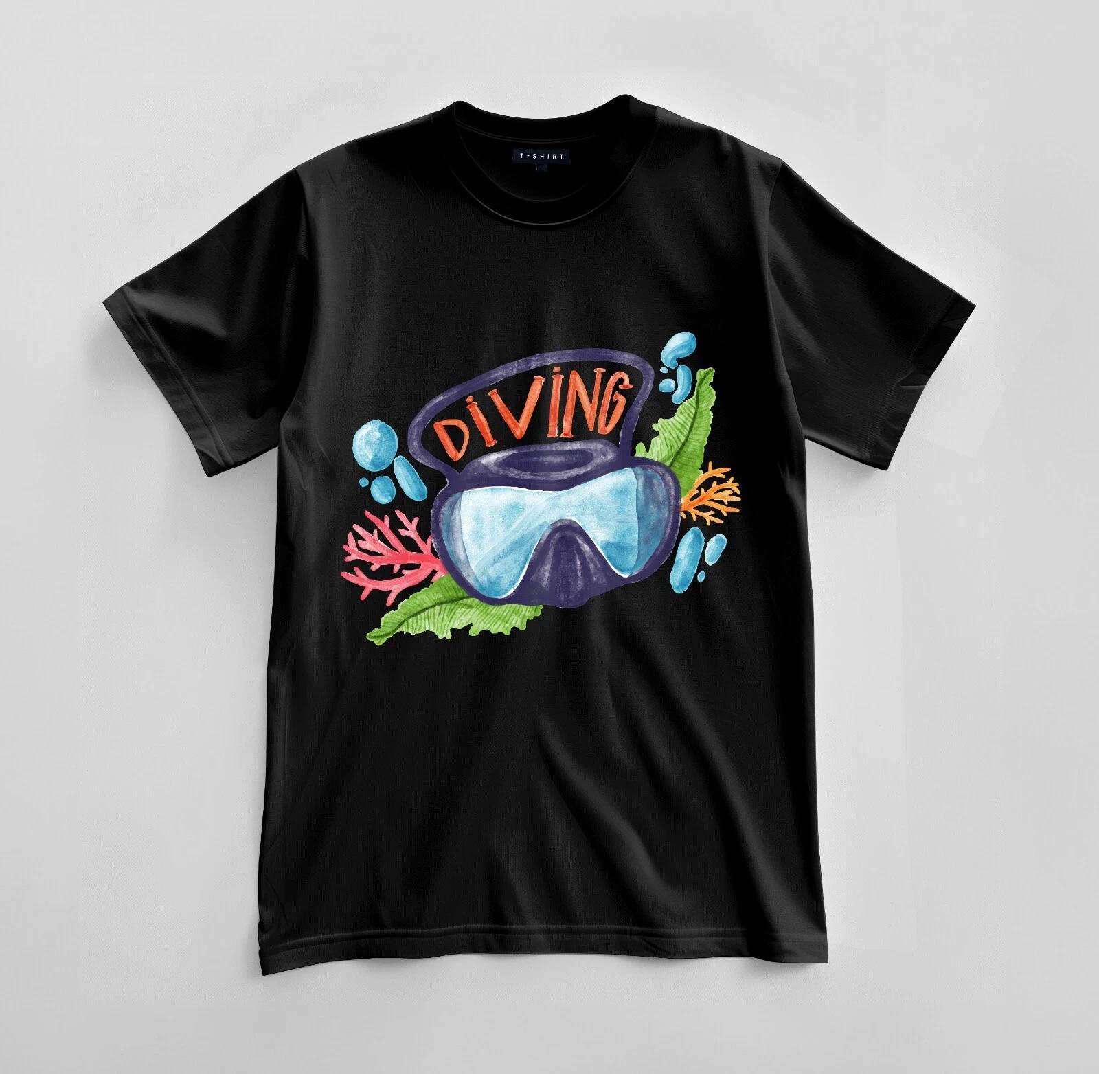 

Custom Dive Into the Deep Graphic T-shirt Design Unisex Jersey Short Sleeve Tee S