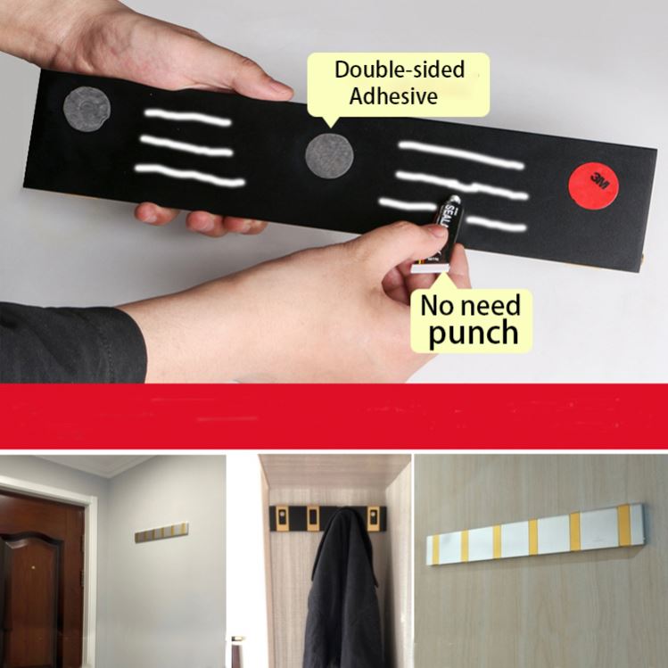 Black Nordic Decorative Wall Mounted Metal Living Room Wardrobe Clothes Hidden Wall Hook