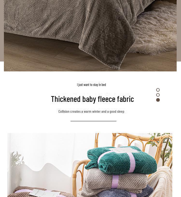 Cross-Border Thick Pineapple Flannel Blanket - Solid Color Coral Fleece Children's Gift Blanket