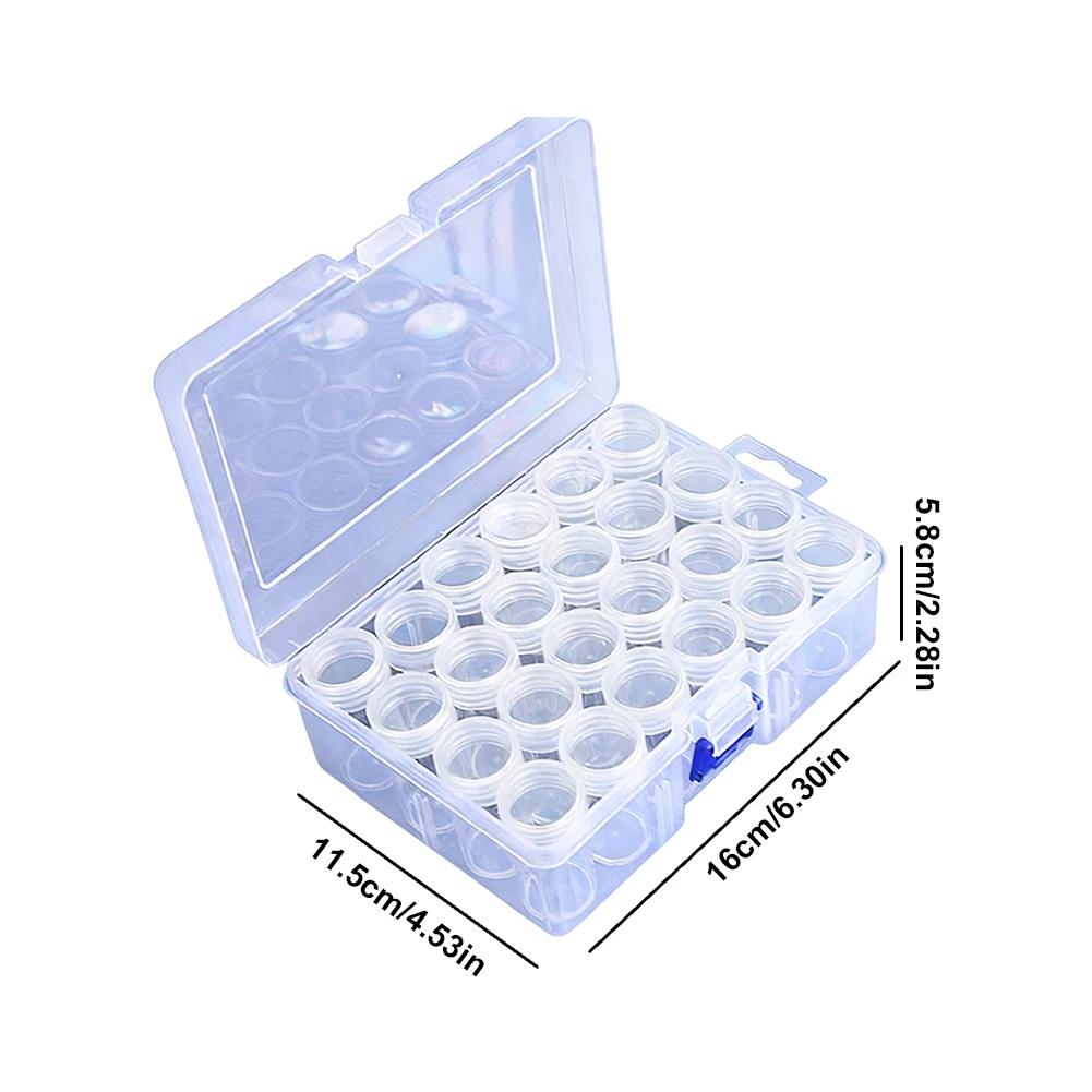 

Clear Plastic Diamond Painting Storage Box Kit -24/48/60 PCS Round Jars & 1PCS Organizer Case for DIY Rhinestone Sorting Box Tox