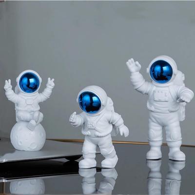 Polyvinylchlorid 3 Stück Astronaut Actionfigur Heimdeko Astronautenstatue Arbeitszimmer Büro Schreibtischdeko Ausstellungsstück Geschenk Zubehör