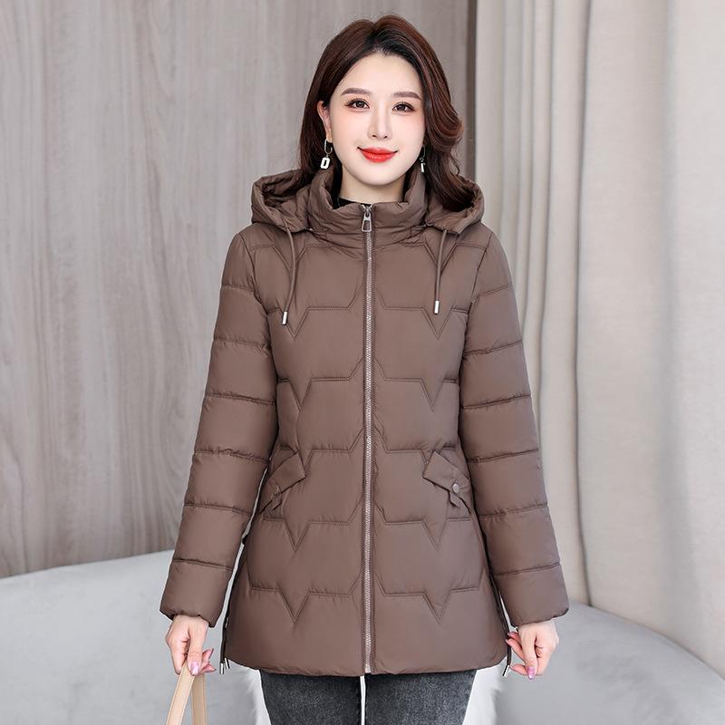 Down cotton jacket padded jacket women's mid-length Korean version slim slimming winter jacket padded jacket new in 2025
