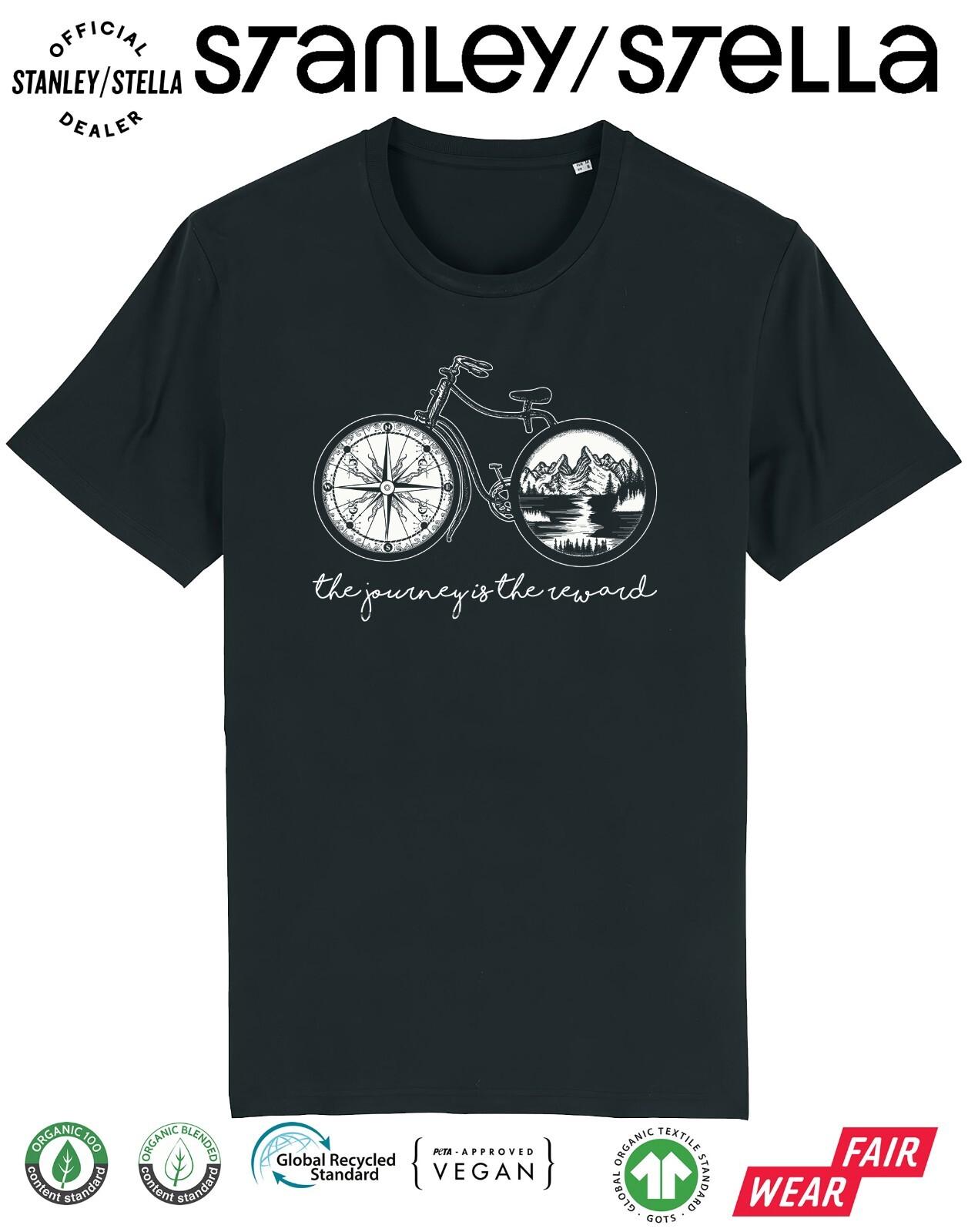 Mens Cycling T-Shirt Mens Womens Tees Top - The Journey Is The Reward Exploring - Cyclist Gift Biking XL